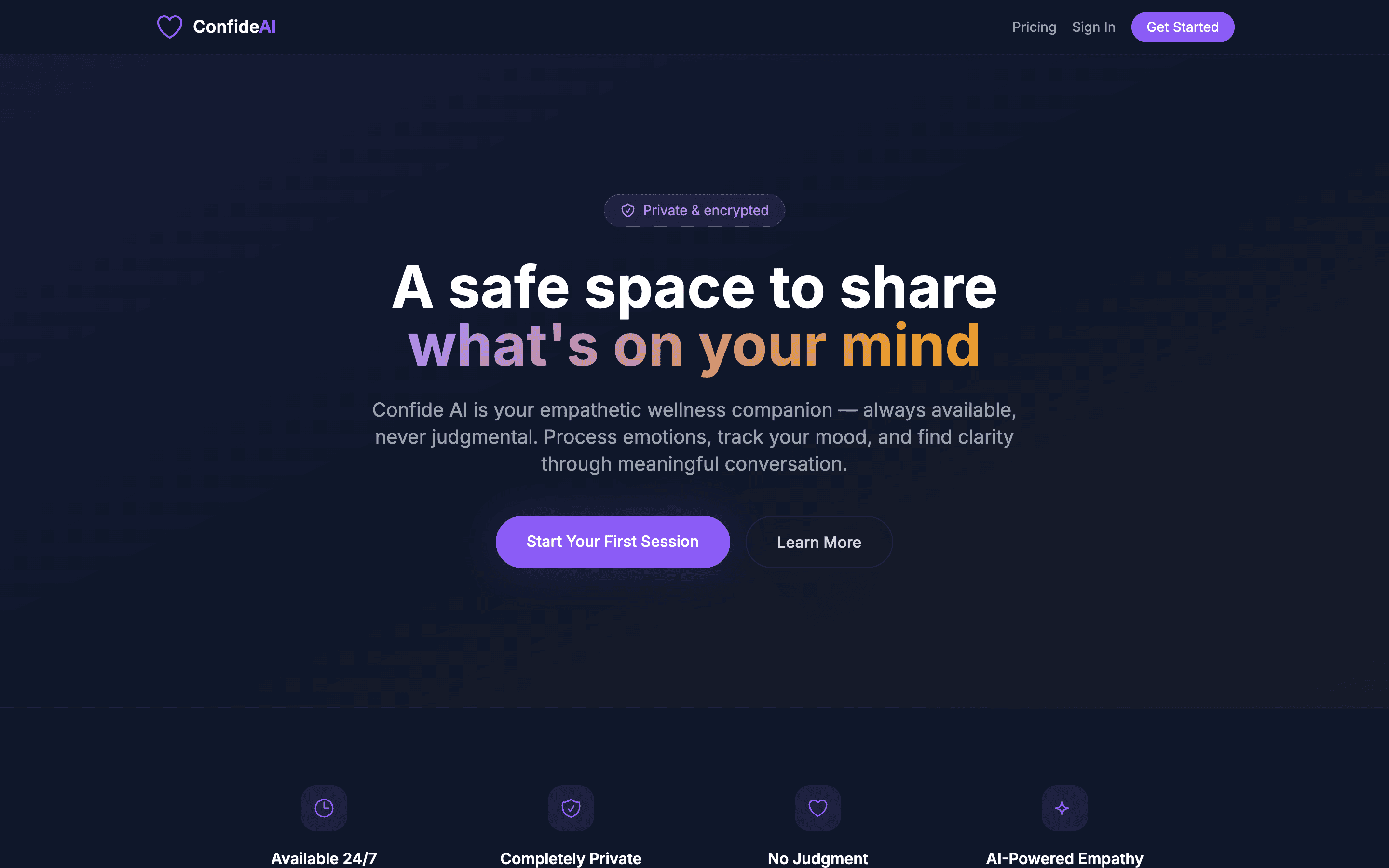 Confide AI — screenshot
